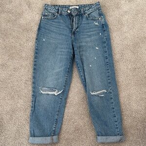 Primark Blue Boyfriend Jeans with Distressed Details